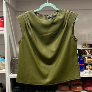 Faux leather sleeveless top